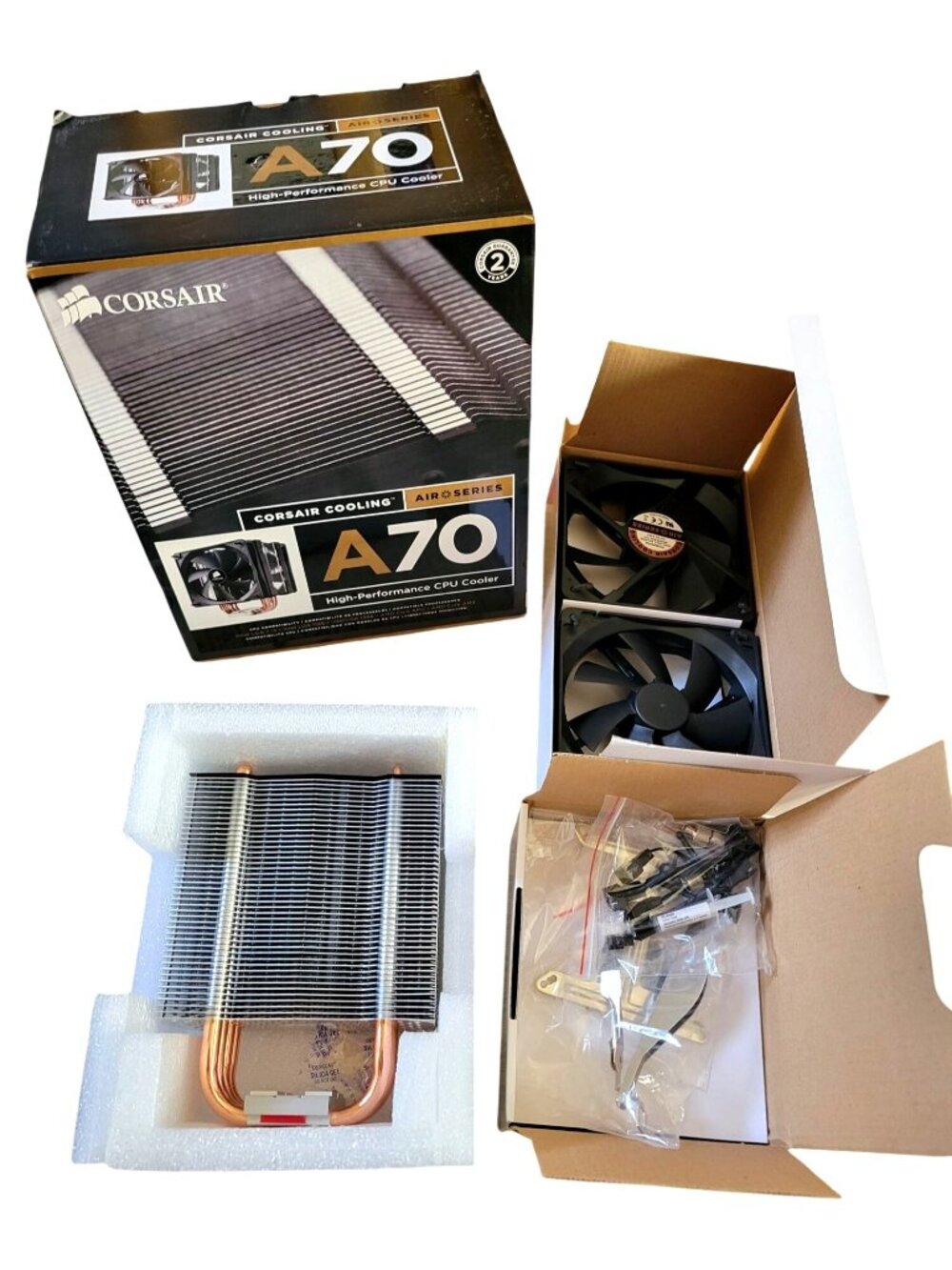 CORSAIR 120mm A70 Dual Fan CPU Cooler Intel LGA 1151 1150 1155 1156 1366 AM3 AM2